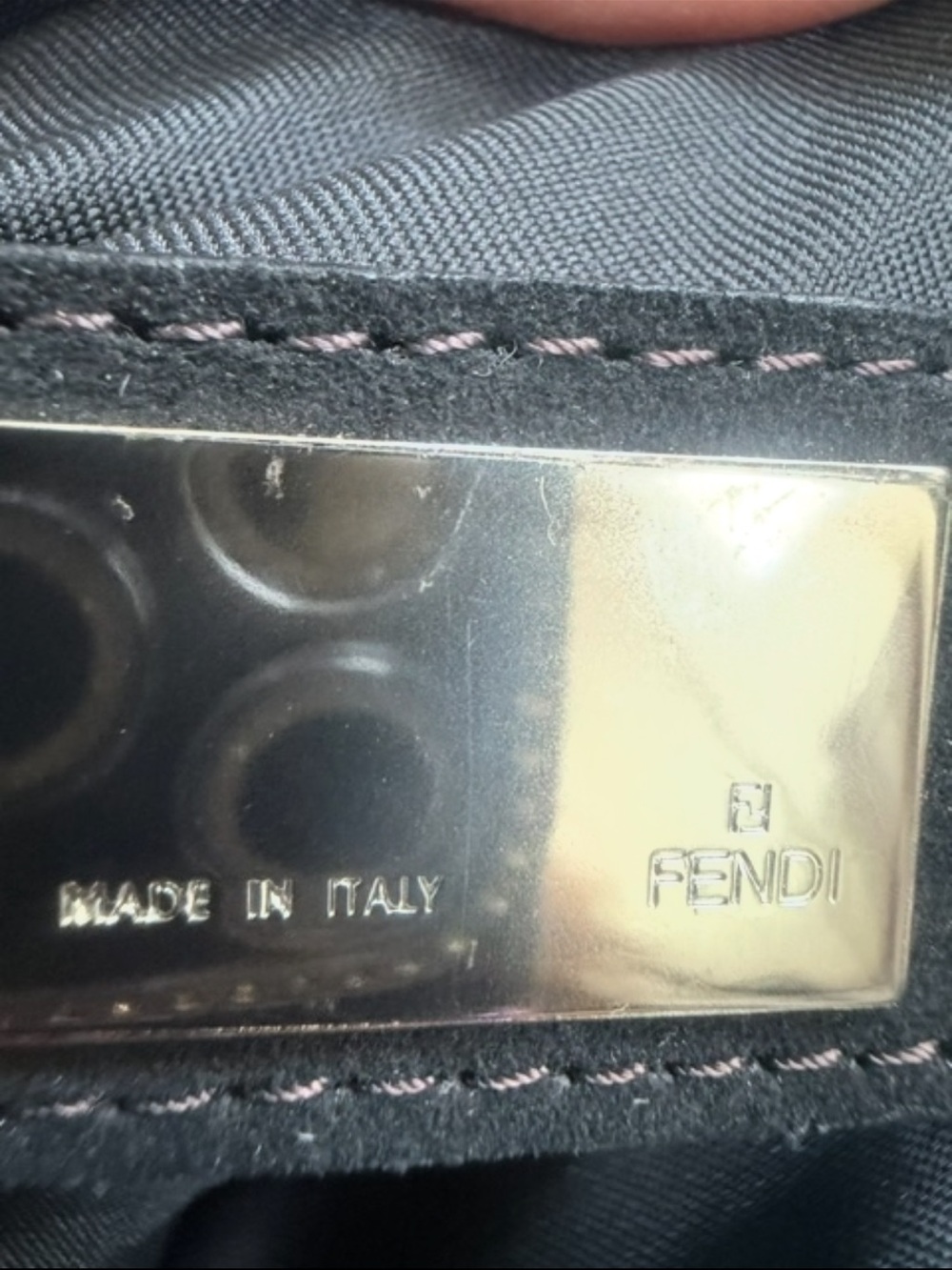 Fendi Black Zucchino Canvas Oyster Shoulder Bag - Picture 7 of 7